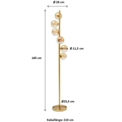 Scala Balls gulvlampe, seks lys, guld^KARE Best