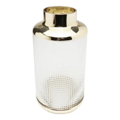KARE Vase LA Noble, højde 30 cm, glas, guld/klar, håndlavet