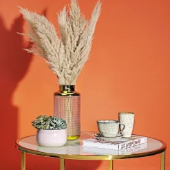 KARE Vase LA Noble, højde 30 cm, glas, guld/klar, håndlavet