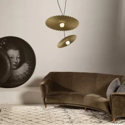 Karman Udendørs Pendellamper>Gonzaga LED-hængelampe, Ø 59 cm, messing