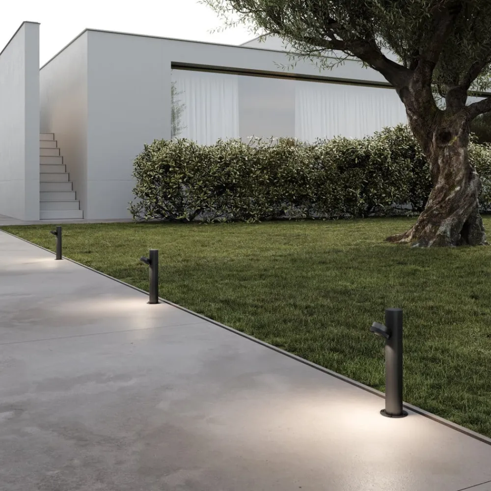 LED-gadelampe Jaco, 30 cm, brun, aluminium, 1 lyskilde.^Karman Online