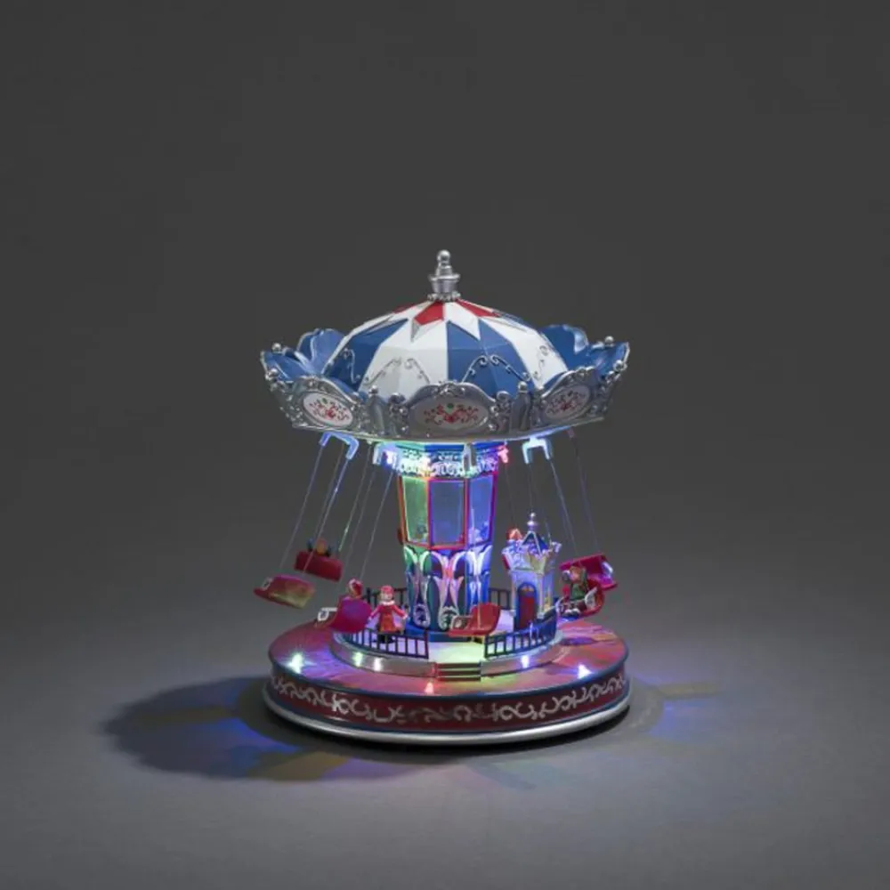 Konstsmide Christmas Julepynt>Karrusel borddekoration, farverige LED’er og musik
