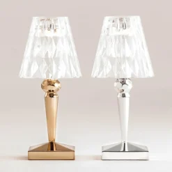 LED-bordlampe Batteri, 26 cm, kromfarvet, IP54^Kartell Outlet