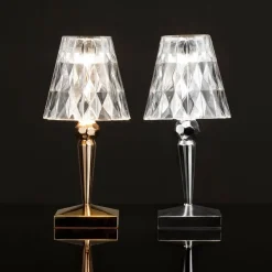 LED-bordlampe Batteri, 26 cm, kromfarvet, IP54^Kartell Outlet