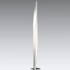 gulvlampe Shakti, sølv, hvid satineret, højde 200 cm^kdln Discount