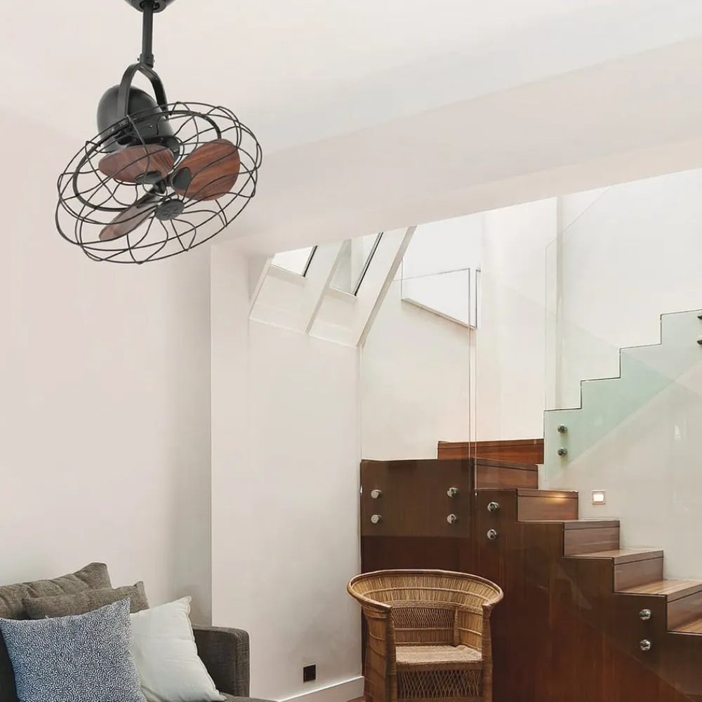 Keiki-ventilator, væg og loft, AC, mørkebrun^FARO BARCELONA New