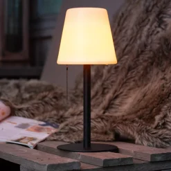 JUST LIGHT. GmbH Keno LED-bordlampe jordspyd, trækafbryder, batteri