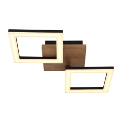 Globo Kerry LED-loftlampe, længde 46 cm, sort/mørkebrun