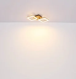 Globo Kerry LED-loftlampe, længde 46 cm, sort/mørkebrun