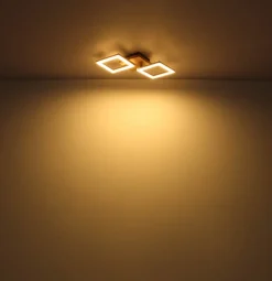 Globo Kerry LED-loftlampe, længde 46 cm, sort/mørkebrun