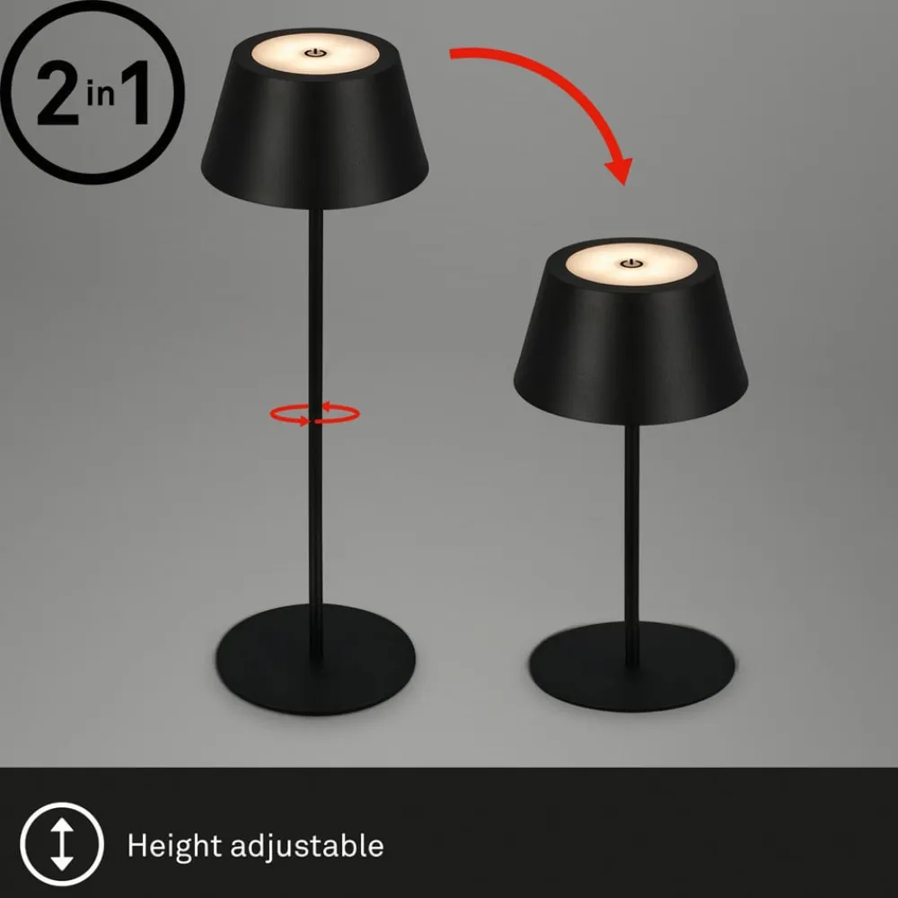 Briloner Terrassebelysning>Kiki LED-bordlampe, sort, IP44, 3.000 K, RGBW