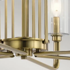 Kimrose lysekrone, 6 lyskilder, messing^Quintiesse Clearance