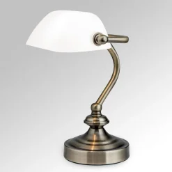 ORION Klassisk bank bordlampe Zora med glasskærm