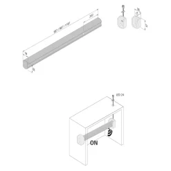 Klædeskabslampe med sensor, 120 cm^Hera New