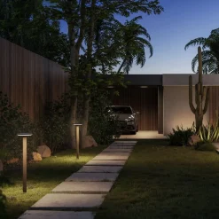 KLEWE Keope LED-vejlampe, antracit, højde 80 cm, IP65