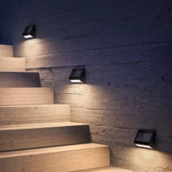 KLEWE LED-solcellelampe ECOSTEP, antracit, 17 cm, IP65