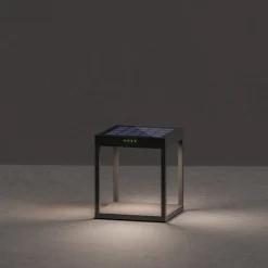 KLEWE LED-solcellelampe RADIA GROUND, antracit, 25 cm aluminium IP65