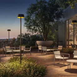 KLEWE Udendørs Spot|Lygtepæle>LED-solcellelampe SUNDRESS antracit 250 cm jordspyd IP65