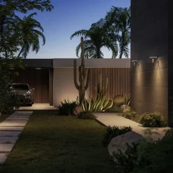 LED-væglampe Keope, antracit, Ø 21 cm aluminium IP65^KLEWE Outlet