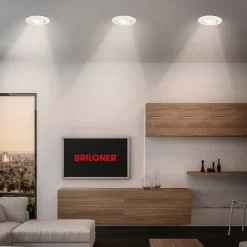 Klira indbygningslampe, hvid, Ø 9 cm, drejelig, 3 stk^Briloner
