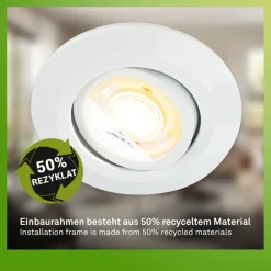 Klira indbygningslampe, hvid, Ø 9 cm, drejelig, 3 stk^Briloner