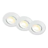 Briloner Klira indbygningslampe, hvid, drejelig, dæmpbar, 3 stk