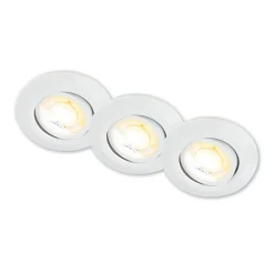 Briloner Klira indbygningslampe, hvid, drejelig, dæmpbar, 3 stk