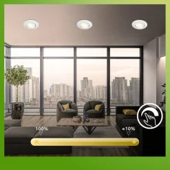 Briloner Klira indbygningslampe, hvid, drejelig, dæmpbar, 3 stk