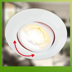 Briloner Klira indbygningslampe, hvid, drejelig, dæmpbar, 3 stk