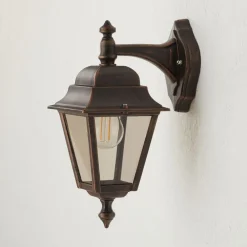 Kobberfarvet udendørs væglampe Toulouse, pendel^LCD Discount