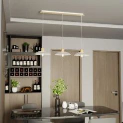 Kobe hængelampe, 3 lyskilder, stål, træ, hvid^EMIBIG LIGHTING Outlet