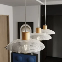 Kobe hængelampe, 3 lyskilder, stål, træ, hvid^EMIBIG LIGHTING Outlet