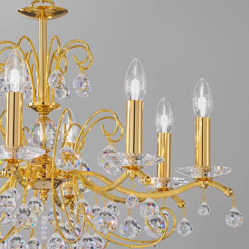 KOLARZ Carmen 2 skåle i krystal, 8 lyskilder Ø70cm