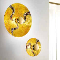 Luna Kiss Gold væglampe, 24 kt, Ø 62 cm^KOLARZ Online