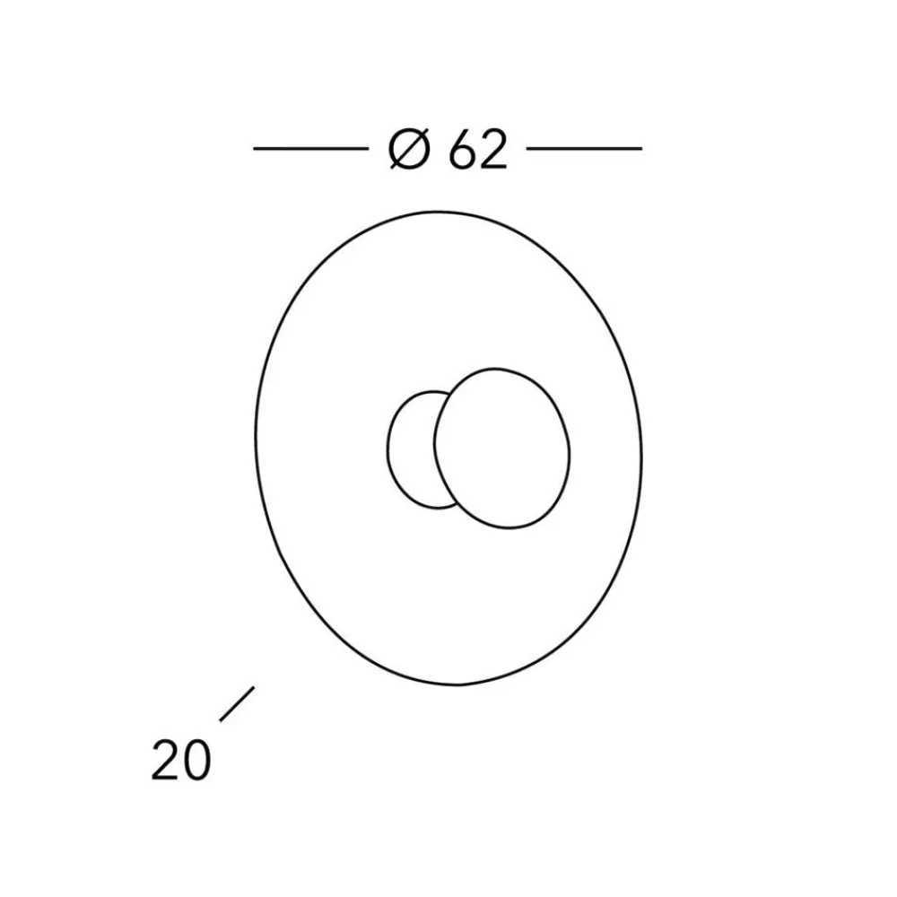 Luna Kiss Gold væglampe, 24 kt, Ø 62 cm^KOLARZ Online