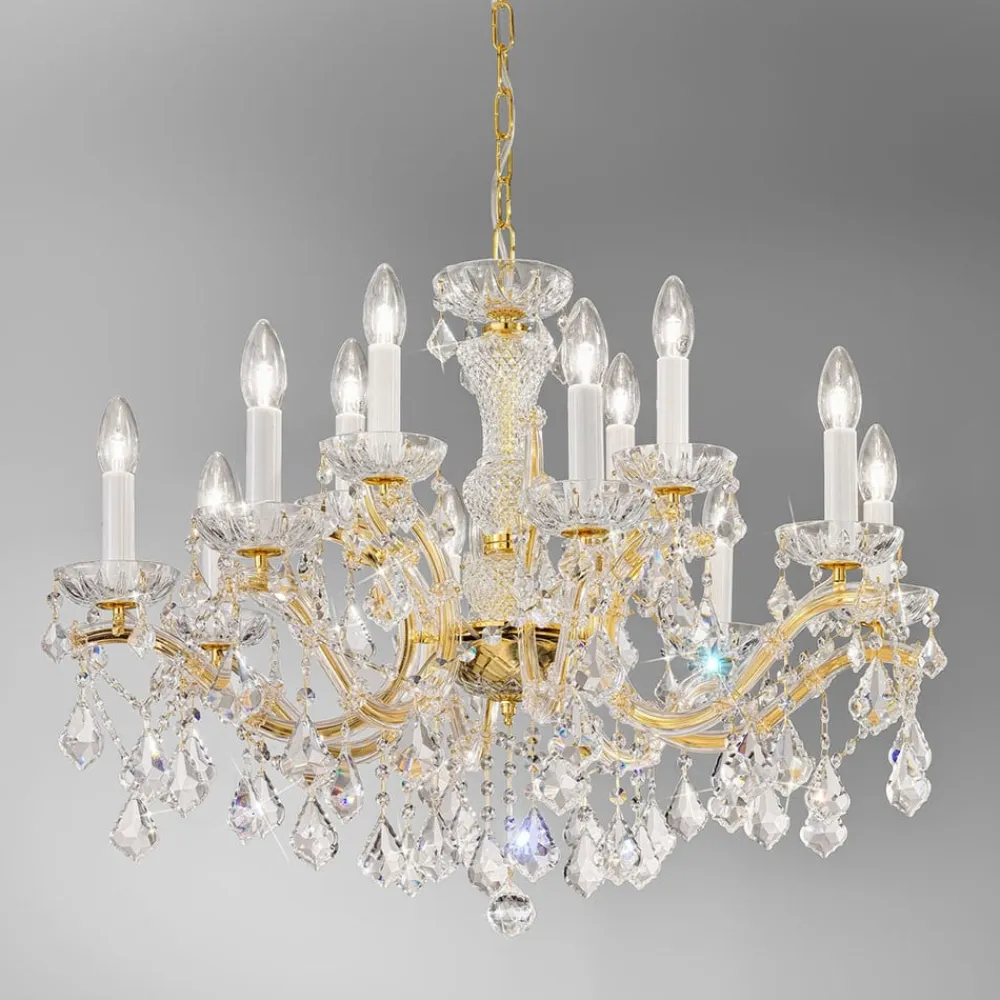 KOLARZ Maria Louise lysekrone, guld 24 kt, 12 lkld