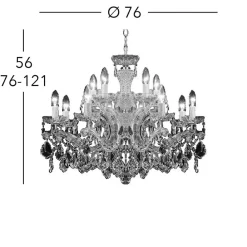KOLARZ Maria Louise lysekrone, guld 24 kt, 12 lkld