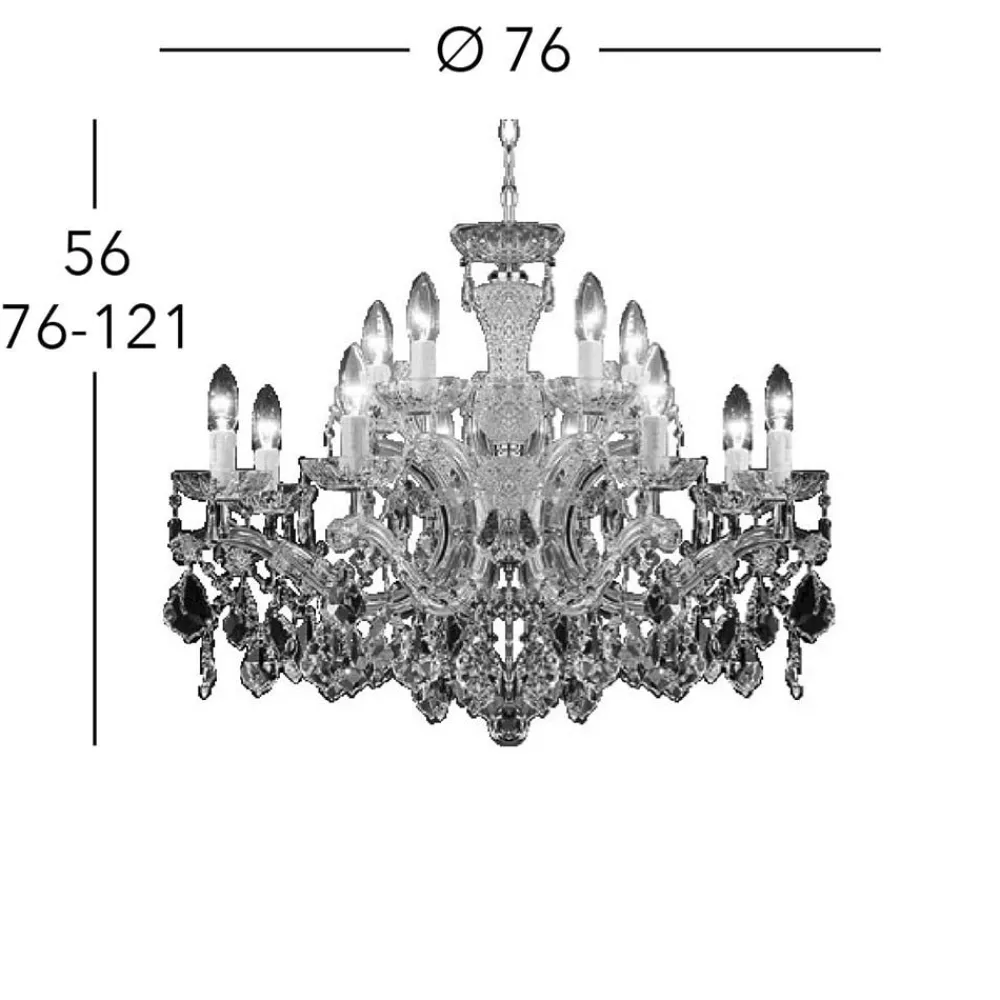 KOLARZ Maria Louise lysekrone, guld 24 kt, 12 lkld