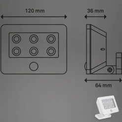 Briloner Kollig udendørs LED-spot med sensor, IP54, hvid