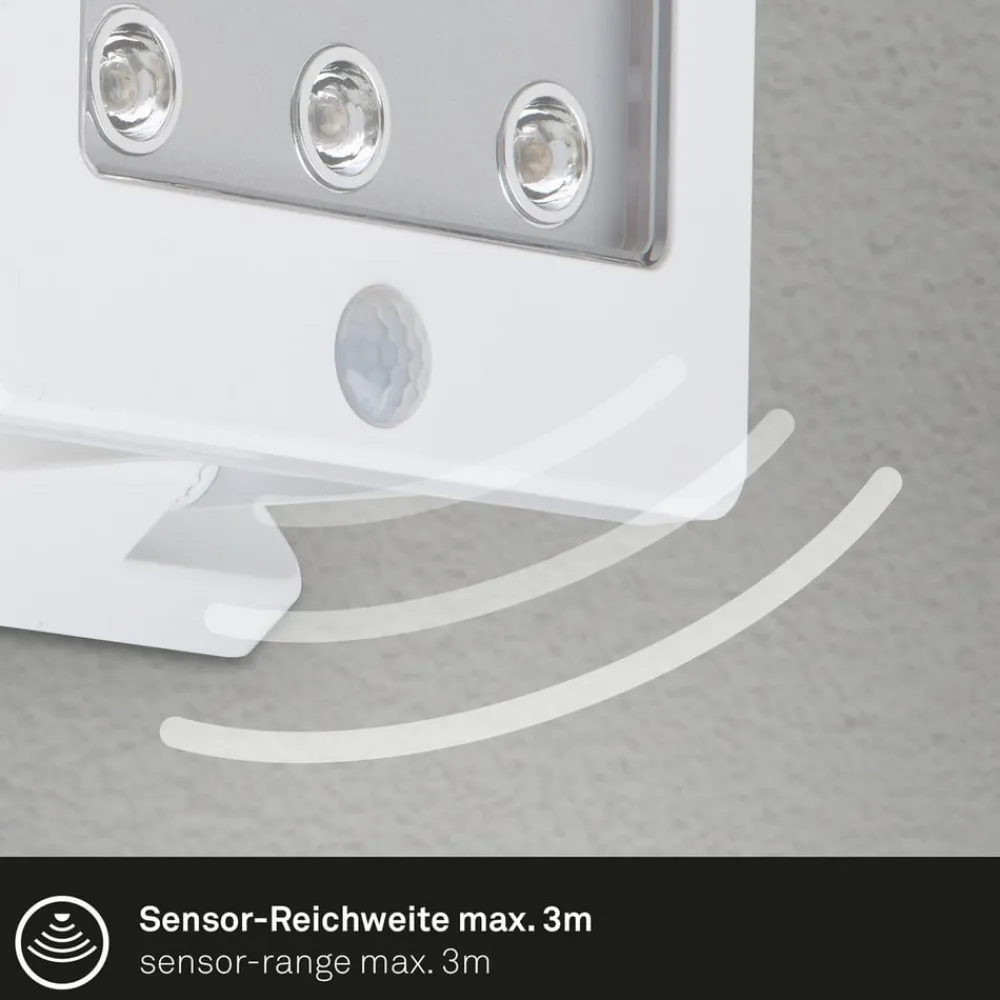 Briloner Kollig udendørs LED-spot med sensor, IP54, hvid