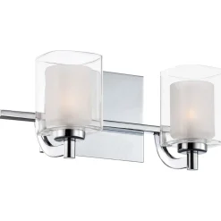 Kolt IP44 væglampe med dobbelt glasskærm, to-lys version^QUOIZEL Clearance