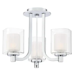 QUOIZEL Kolt IP44-loftslampe med dobbelte glasskærme