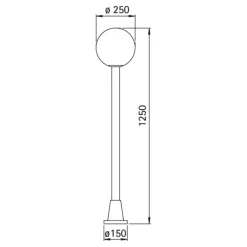 Albert Leuchten Lygtepæle>KRISTALLKUGEL gadebelysning i sort