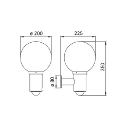 Albert Leuchten Væglampe Med Sensor>Kugleformet udendørs væglampe 157 med sensor