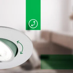 Kulana A indbygningslampe, mat krom, 4000K, sæt med 3 stk^Briloner Hot