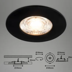 Briloner Kulana Mini indbygget spotlight LED IP44 3 st sort