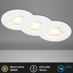 Briloner Kulana Mini indbygget spot LED IP44 3 stk hvid