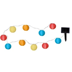 Kulørt solcelledrevet LED-lyskæde med 10 lamper^STAR TRADING Best