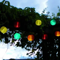 Kulørt solcelledrevet LED-lyskæde med 10 lamper^STAR TRADING Best