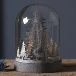 Kupol LED-dekorationslampe med skovscene, brun^STAR TRADING Discount